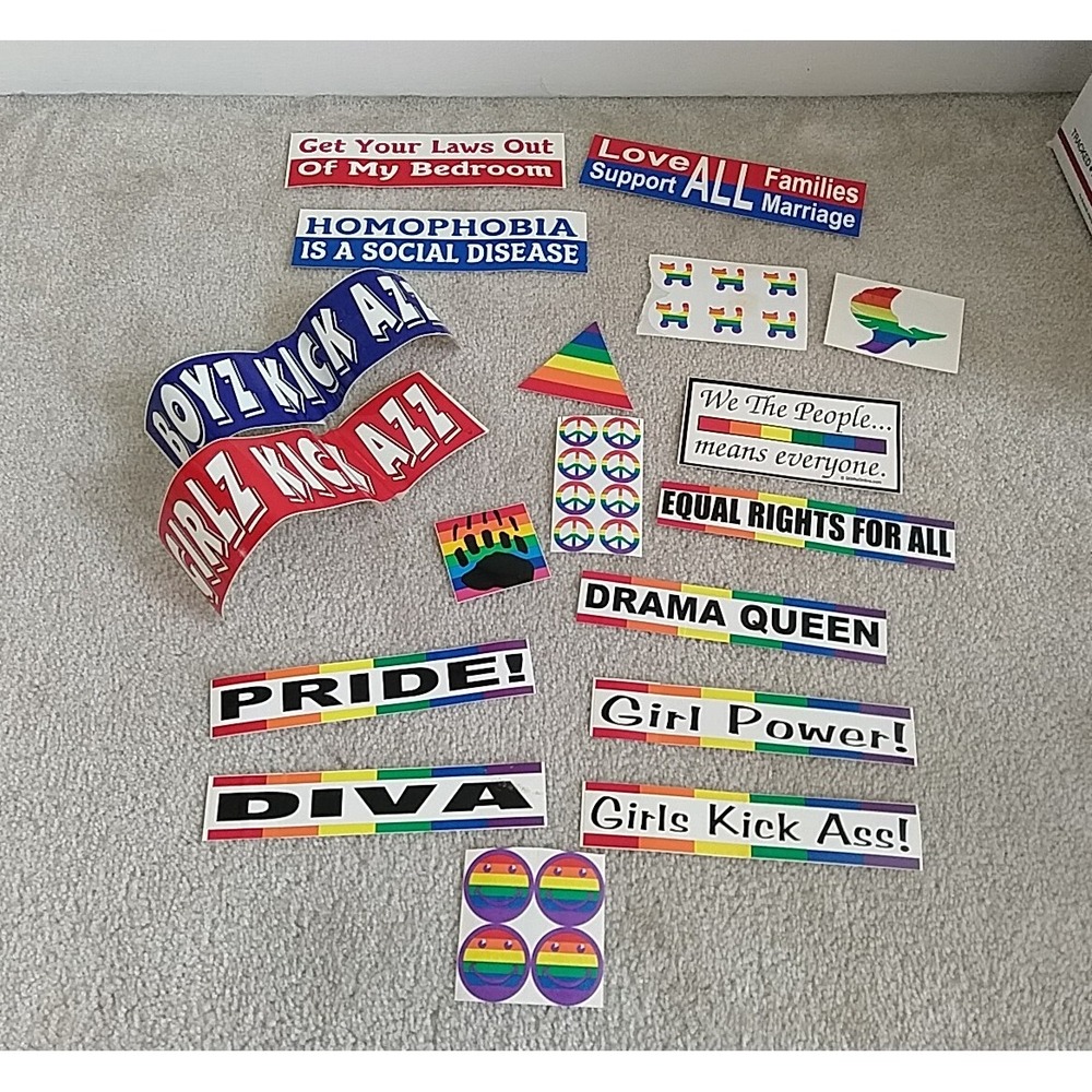 Lot Of 30 Pride Stickers Rainbow LGBT Laptop Bumper Stickers